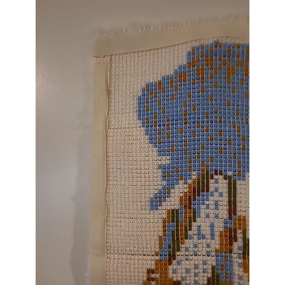 Vintage Holly Hobbie‎ Finished Latchhook Wall Hanging 30x15 inches Finished